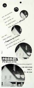 1957 Ad Promos Publicite 1 Rue Lord-Byron Paris Advertising Agency French VEN1