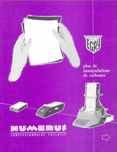 1957 Ad Numerus Speed-Feed Egry Porta-Pak Tru-Pak Copier Duplicator French VEN1
