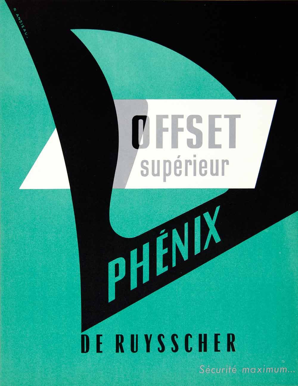 1957 Ad Phenix Offset Superieur De Ruysscher R Ansieau Paper French VEN1