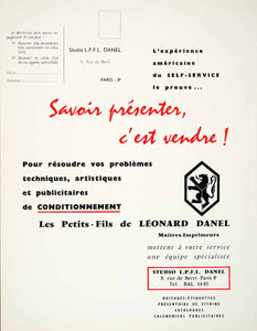 1958 Ad Centre D'Etude Supports Publicite CESPLeonard Danel LPFL Printers VEN1