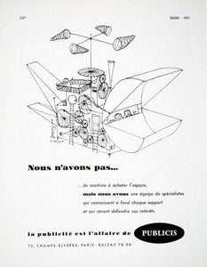 1955 Ad French Advertisement Publicis Advertising J L Besson Machine Kite VEN2