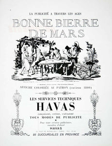1955 Ad Havas Advertising Rue de Richelieu Paris France Beer March VEN2