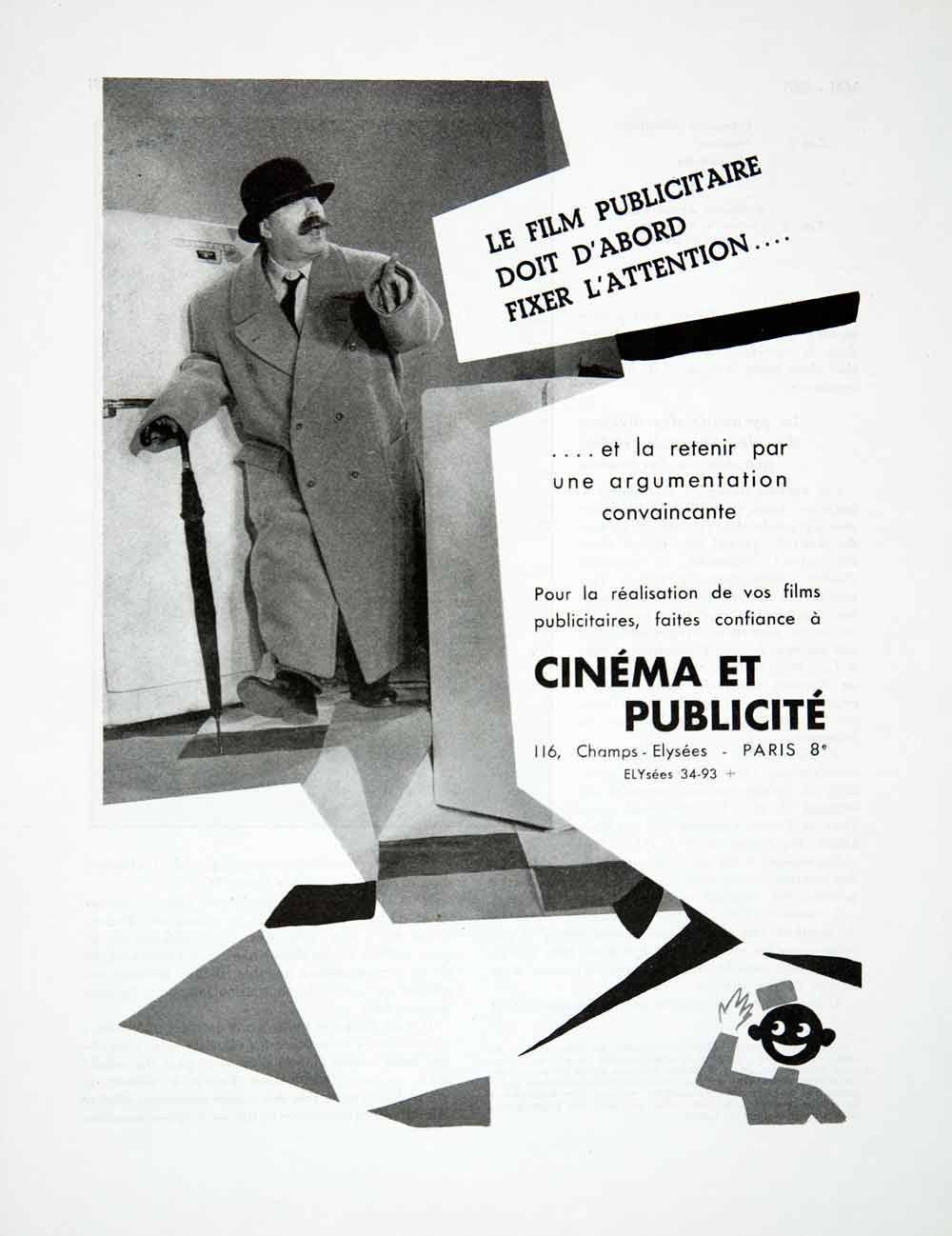 1955 Ad Cinema et Publicite Film Champs-Elysees Paris France French VEN2