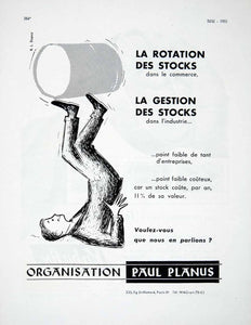 1955 Ad Organisation Paul Planus Stock Market French Advertising Paris VEN2