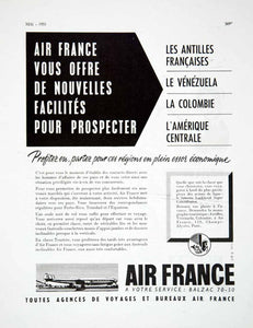 1955 Ad Air France Travel Tourism French Lockheed Airplane Advertising VEN2