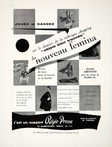 1955 Ad Regie-Presse Shopping Clothing Fashion French Advertising Perfume VEN2