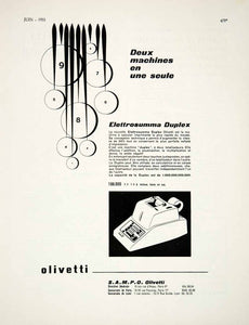 1955 Ad Olivetti Calculating Machine Calculator French Advertising SAMPO VEN2