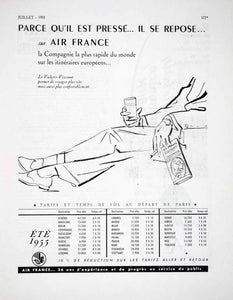 1955 Ad Air France Airplane Flight French Advertisement Plane VEN2