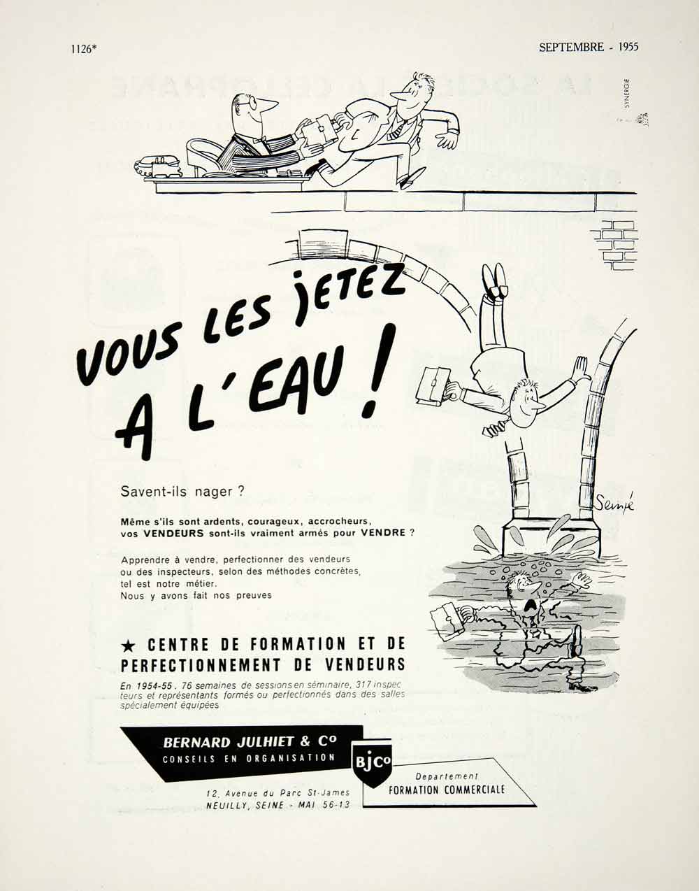 1955 Ad Bernard Julhiet Neuilly Seine Avenue de Parc French Advertisement VEN2