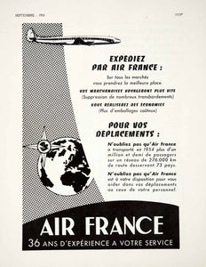 1955 Ad Air France Airplane Flight Journey Travel Tourism Plane French VEN2