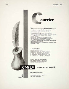 1955 Ad Courrier Roneo Roneophone Roneogramme French Advertising VEN2
