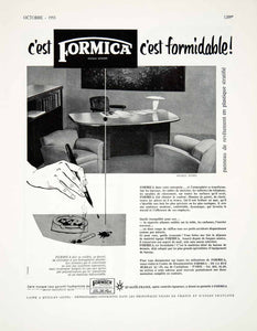 1955 Ad Formica Muebles Roneo Office Equipment French Advertising Plastic VEN2