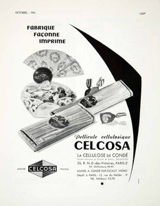 1955 Ad Cellophane Celcosa Paris France Rue du Helder French Advertisement VEN2
