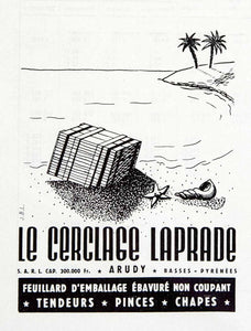 1955 Ad Le Cerclage Laprade Beach Chest Arudy French Advertisement VEN2