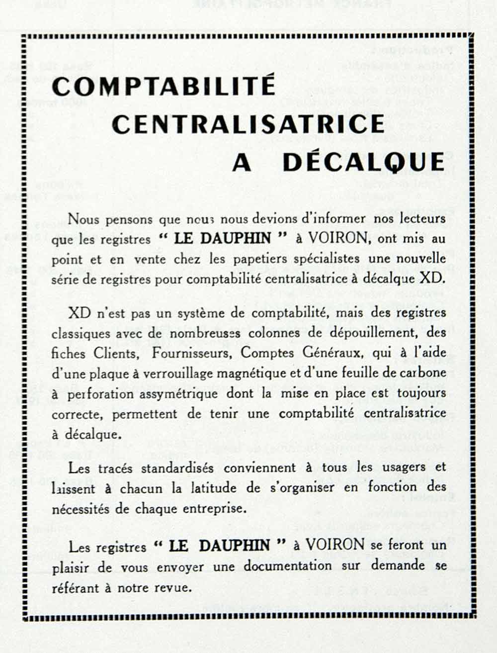1955 Ad Le Dauphin Voiron Accounting French Business Clients Finance France VEN2