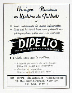 1955 Ad Dipelio New Reproduction Rue Saint-Ferdinant French Advertisement VEN2