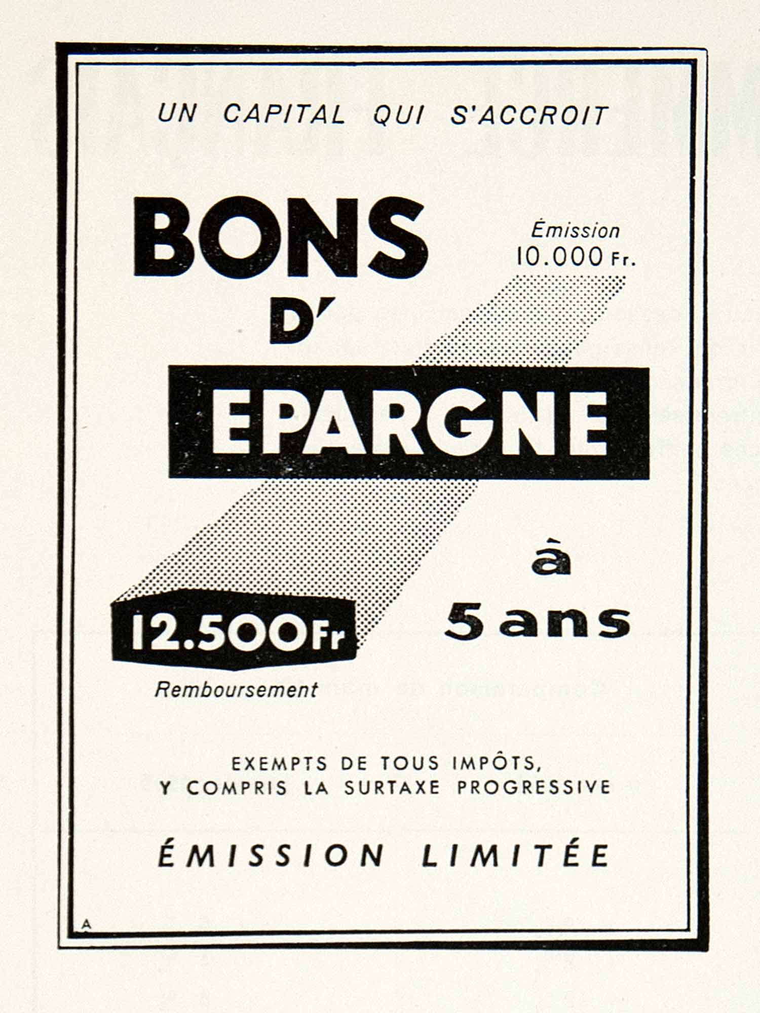 1955 Ad Bons Savings Bonds French Advertisement France Advertising Capital VEN2