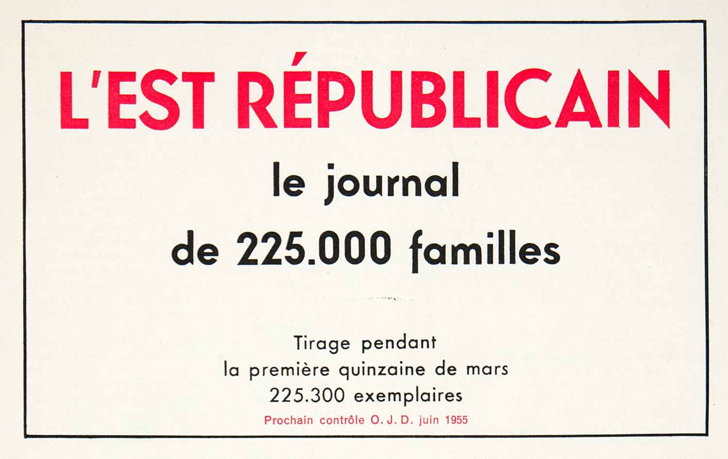 1955 Ad Republican Newspaper Journal News Paper French Advertisement VEN2