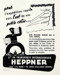 1955 Ad Heppner Paris France Package Ship Mail Strasbourg Mulmouse Metz VEN2