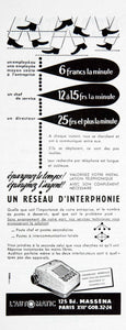 1955 Ad L'Automatic Massena Paris France Intercom Network Telephone French VEN2