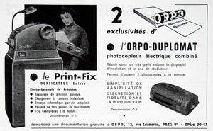 1955 Ad Print-Fix Orpo-Duplomat rue Caumartin Paris France French VEN2