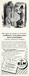 1955 Ad KLM Dutch Airlines Mitchell Wright French Advertisement Bordeaux VEN2