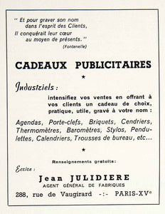 1955 Ad Gift Present Jean Julidiere rue de Vaugirard Paris France French VEN2