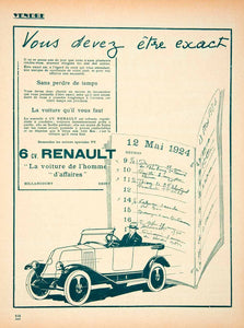 1924 Lithograph Ad Renault 6 CV Billancourt Automatic Car Transportation VEN3