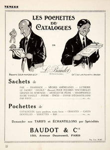 1924 Ad Baudot 150 Avenue Daumesnil Paris Folder Cour Hander French Mail VEN3