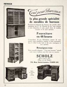 1924 Ad Scholz 75 Rue Saint-Lazare Paris Desk Office Furniture French VEN3