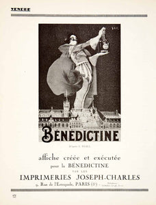 1924 Ad Benedictine J Stall Imprimeries Joseph-Charles Printer 9 Rue VEN3