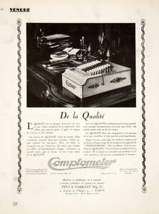 1924 Ad Comptometer Felt Tarrant Machine French Device Calculator VEN3