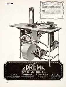 1924 Ad Adrema Addressing Machine French Device Label Maker Late Art VEN3
