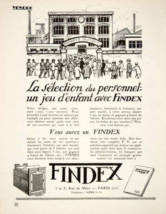 1925 Ad Findex Client Organization System French Advertisement Vintage VEN3