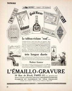 1925 Ad L'Emaillo-Gravure 16 Rue Rivoli Paris Sign Advertising Citroen VEN3