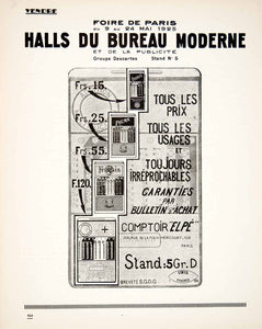 1925 Ad Halls Bureau Moderne Advertising Modern Office French Paris Fair VEN3
