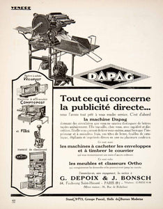 1925 Ad G Depoix J Bonsch Dapag Machine Velopost Comptopost Floc Ortho VEN3