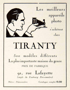 1924 Ad Tiranty Camera Models 91 Rue Lafayette Photography French VEN3