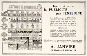 1924 Ad A Janvier 25 Boulevard Voltaire Signs Signage Electric Lettering VEN3