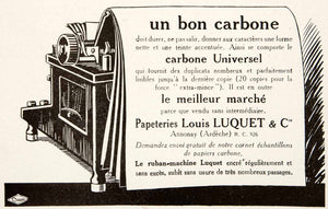 1924 Ad Louis Luquet Stationary Carbon Typing Universal French Annonay VEN3