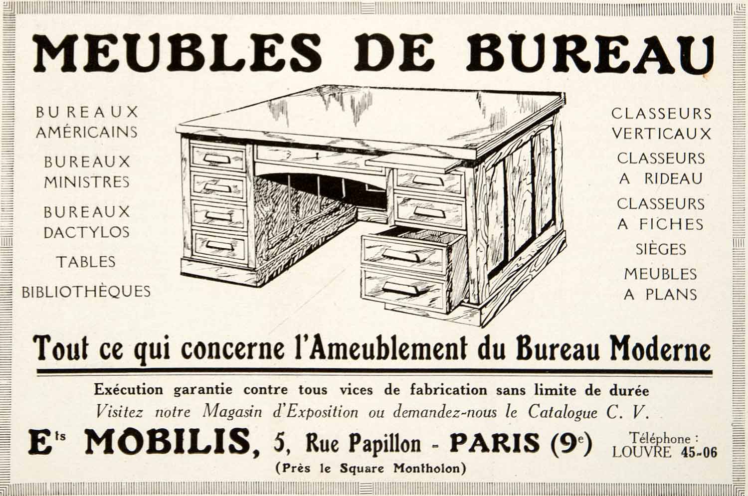 1924 Ad Desks Furniture Mobilis 5 Rue Papillon Paris Office Montholon VEN3