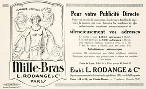 1925 Ad Mille-Bras L Rodange Address Machine French Arms Printer Office VEN3