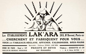 1925 Ad Lak'Ara Art Deco French Advertising 203 Davout Printmakers VEN3