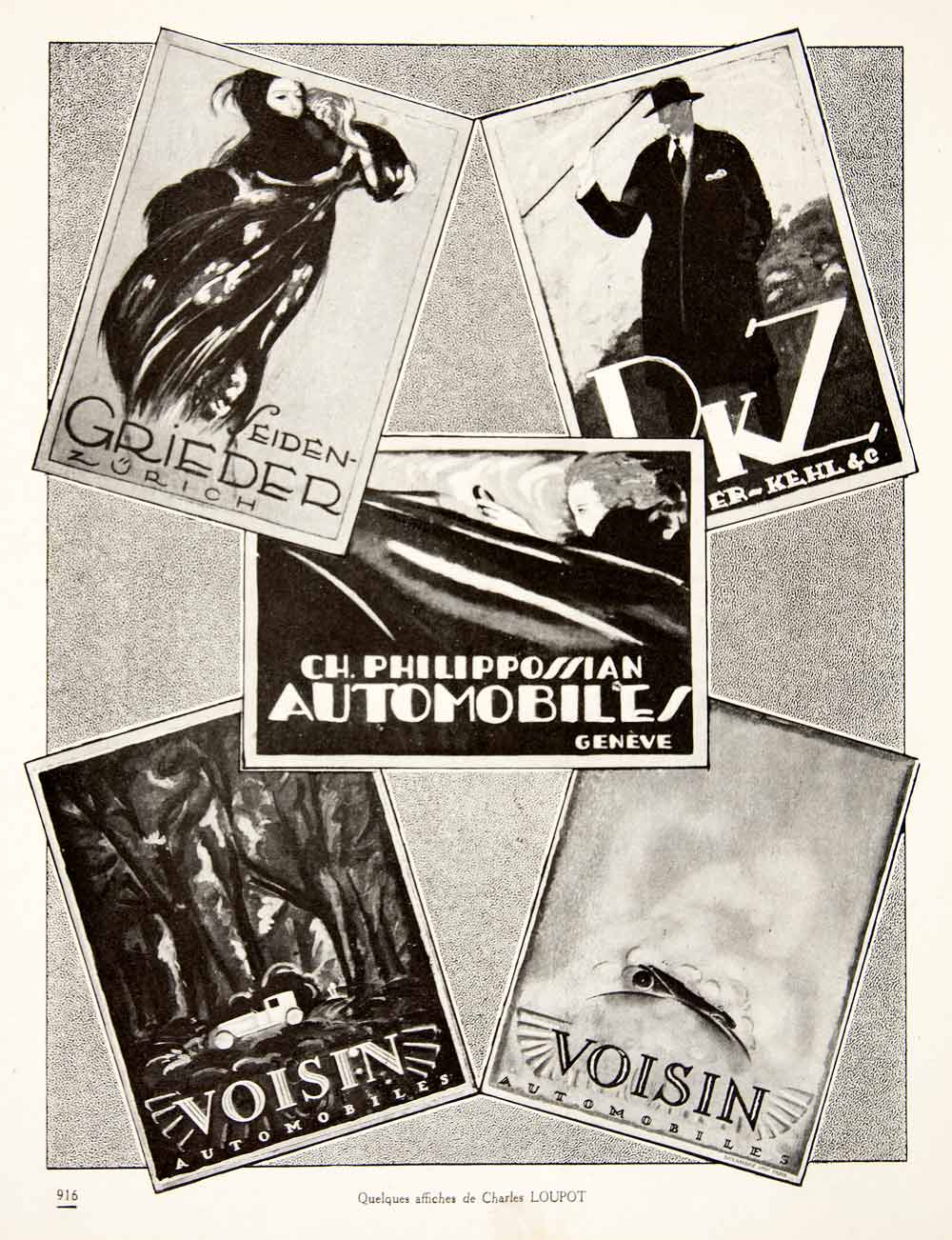 1924 Prints Charles Loupot Voisin Philippossian Canton Furs Bonnard Sato VEN3