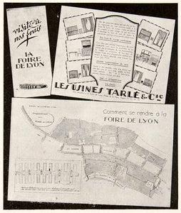 1924 Print Invitation Lyon Fair Tarle Plan Map Pamphlet French Layout VEN3