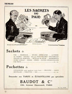 1924 Ad Baudot 150 Avenue Daumesnil Packet Stationary Pochettes Sachets VEN3