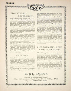 1925 Ad Dam French Advertising Agency Etienne Damour Note Vendre Mandelli VEN3