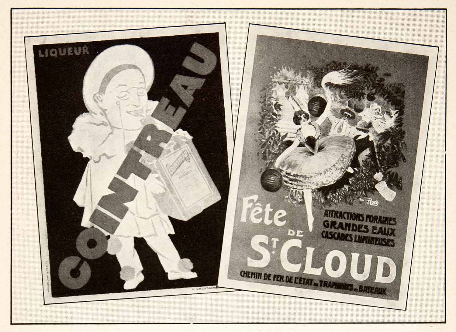 1925 Print Cointreau Fete St Cloud M Valotaire Art Deco Roch Ballerina VEN4