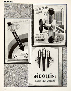 1926 Print Dunlop Spidoleine Duco Tire Motor Oil Automobile Welin Higgins VEN4