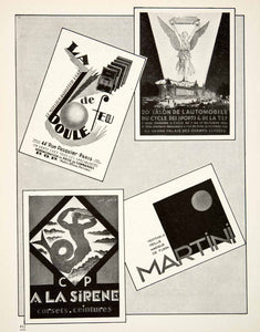 1926 Print Grand Palais La Sirene Boule Feu Martini Turin Salon Auto VEN4